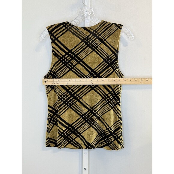 Vintage Banana Republic Gold Black Knit Tank Top | Made in Israel | M - Picture 5 of 7